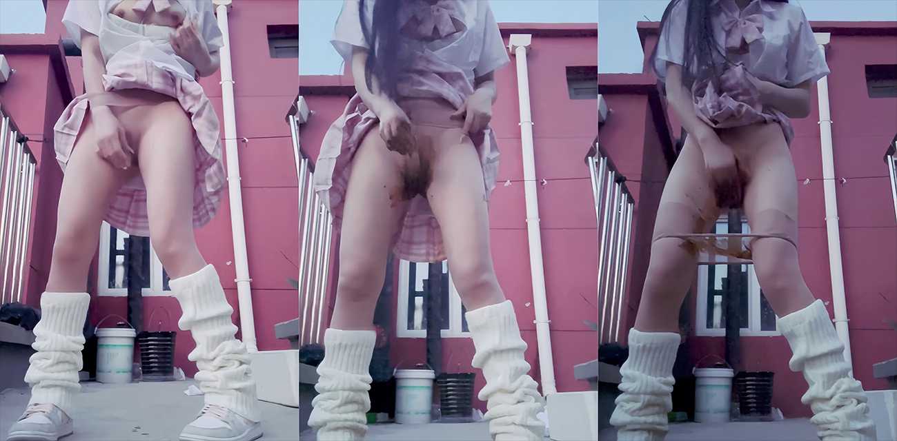 推特重口福利姬【点点】露出新作，楼顶自慰大便失禁，JK粉裙沾满脏污全程高能小清新慎入